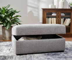 Parkdale Silver Storage Ottoman -Storage supplies store 810465150 5