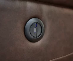 Wellsley Leather Power Reclining Console Loveseat -Storage supplies store 810469258 810469259 2 2