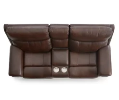 Wellsley Leather Power Reclining Console Loveseat -Storage supplies store 810469259 7