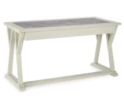 Jonileene White-Gray Desk -Storage supplies store 810485166 3
