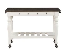 Barclay Ivory & Dark Oak Rolling Kitchen Cart