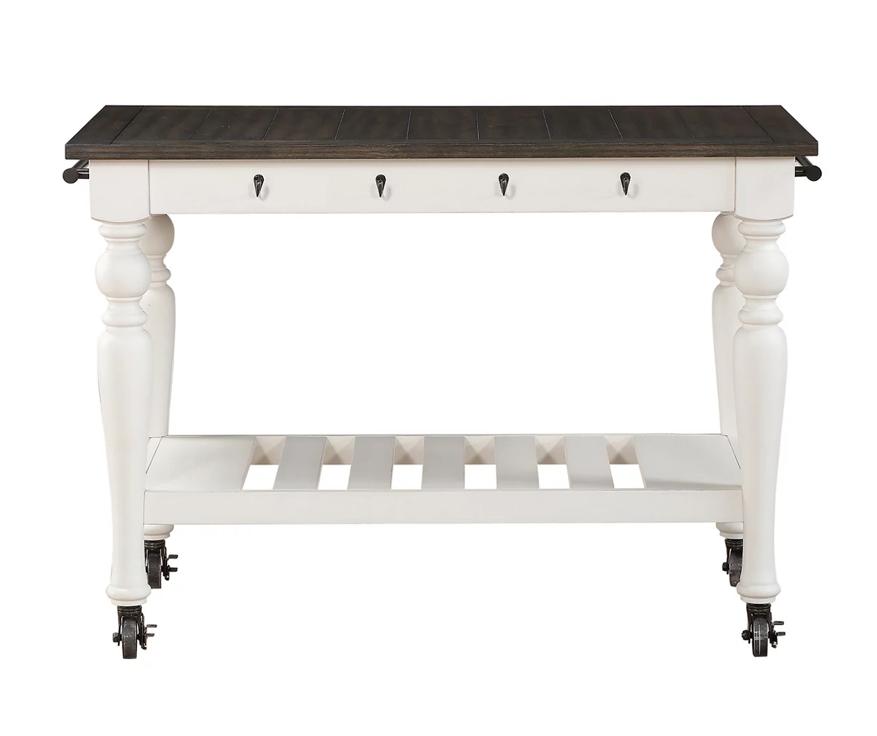 Barclay Ivory & Dark Oak Rolling Kitchen Cart 2 Barclay Ivory & Dark Oak Rolling Kitchen Cart