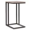 Brown & Black Metal C Side Table -Storage supplies store 810499784 2