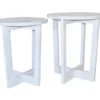 Distressed White 2-Piece Nesting Side Table Set -Storage supplies store 810500568