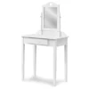 White Wood Vanity With Mirror -Storage supplies store 810502793 2