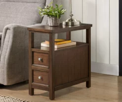 Walnut 2-Drawer End Table With Shelf 5 Walnut 2-Drawer End Table With Shelf -Storage supplies store 810504030 1