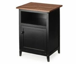 Walnut & Black Nightstand