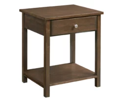 Walnut Nightstand With USB Ports & Power Outlets