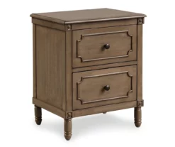 Brown Veneer 2-Drawer Nightstand
