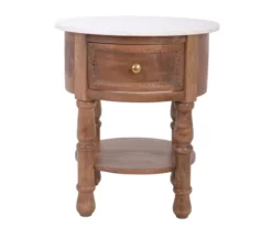 Marble & Mango Wood End Table -Storage supplies store 810511007 1