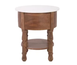 Marble & Mango Wood End Table -Storage supplies store 810511007 4