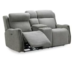 Mason Power Reclining Console Loveseat -Storage supplies store 810512652 2