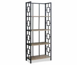 Dark Taupe Square 4-Shelf Open Bookcase
