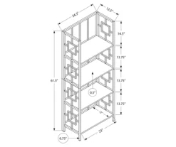Dark Taupe Square 4-Shelf Open Bookcase -Storage supplies store 810512901 3