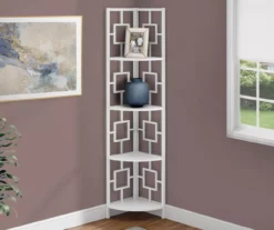 White Square 4-Shelf Corner Bookcase 8 White Square 4-Shelf Corner Bookcase -Storage supplies store 810512902 1