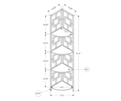 White Square 4-Shelf Corner Bookcase 9 White Square 4-Shelf Corner Bookcase -Storage supplies store 810512902 3