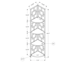 Espresso Square 4-Shelf Corner Bookcase -Storage supplies store 810512903 3