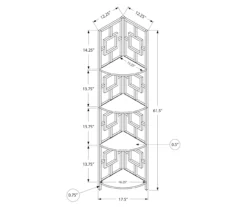 Dark Taupe Square 4-Shelf Corner Bookcase -Storage supplies store 810512904 3