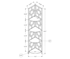 Black Square 4-Shelf Corner Bookcase -Storage supplies store 810512905 3