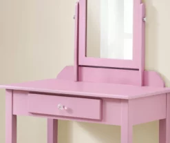 Pink Vanity Table With Mirror -Storage supplies store 810512906 4