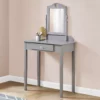 Gray Vanity Table With Mirror -Storage supplies store 810512907 1