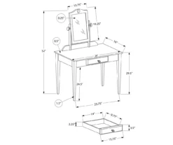 Gray Vanity Table With Mirror -Storage supplies store 810512907 3