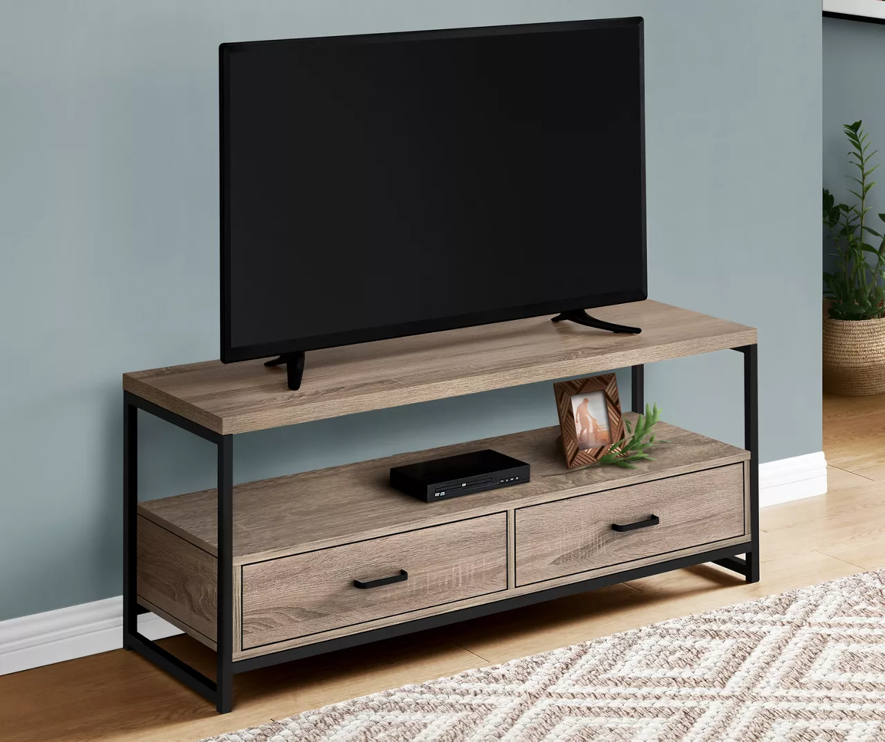 48" Dark Taupe 2-Drawer TV Stand 4 48" Dark Taupe 2-Drawer TV Stand - Image 2