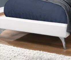 White Tufted Faux Leather Twin Upholstered Platform Bed -Storage supplies store 810512926 4