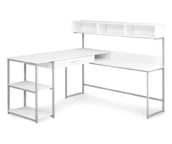Monarch L-Shaped Corner Desk With Hutch -Storage supplies store 810512935 2