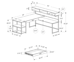 Monarch L-Shaped Corner Desk With Hutch -Storage supplies store 810512935 3