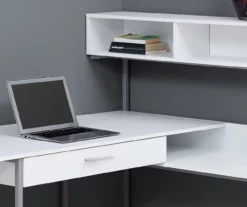 Monarch L-Shaped Corner Desk With Hutch -Storage supplies store 810512935 4