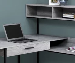 Monarch L-Shaped Corner Desk With Hutch -Storage supplies store 810512937 4