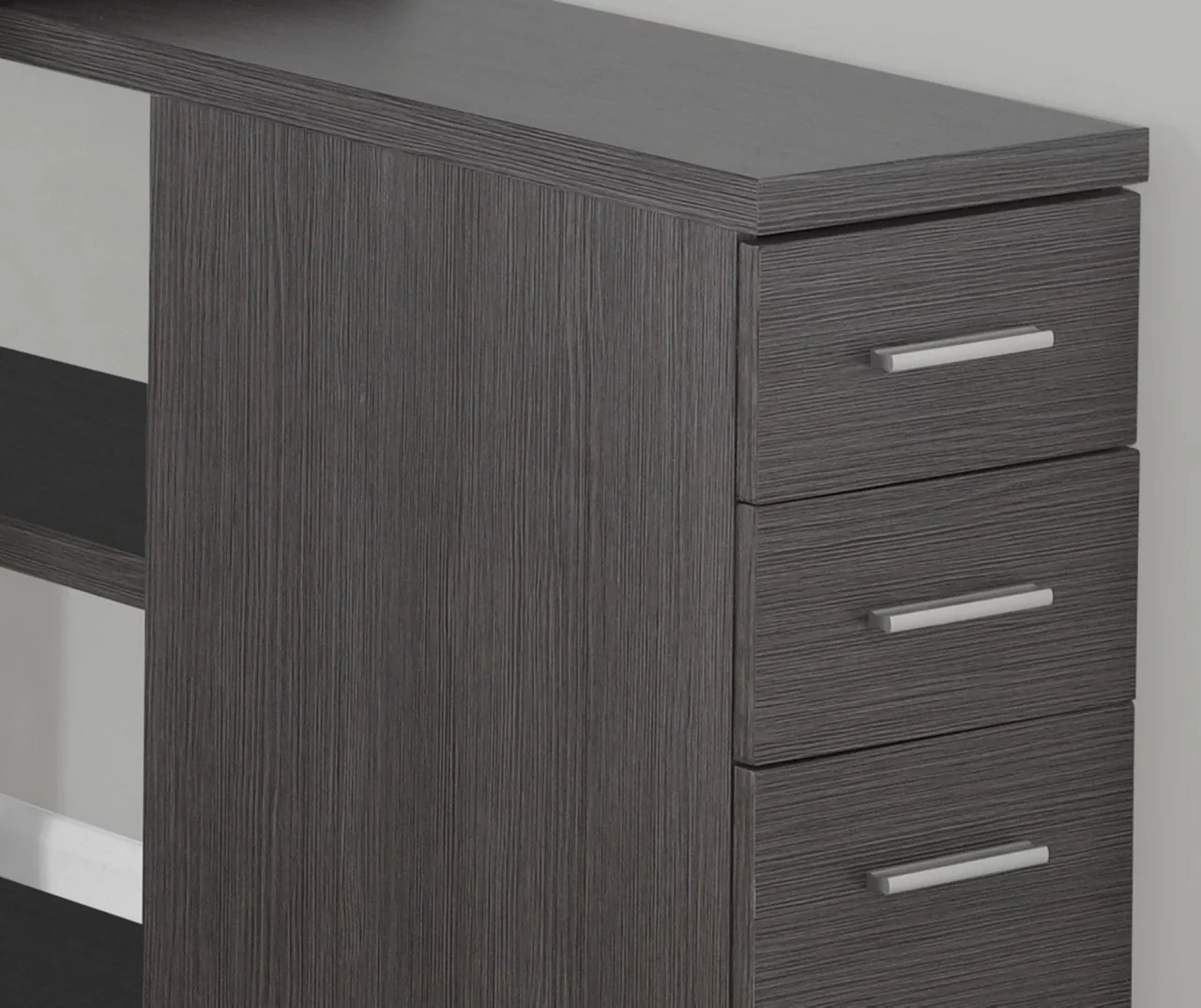 Gray Reversible L-Shaped Corner Desk 6 Gray Reversible L-Shaped Corner Desk - Image 4