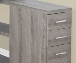 Dark Taupe Reversible L-Shaped Corner Desk -Storage supplies store 810512939 4