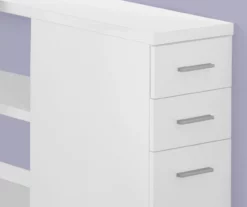 White Reversible L-Shaped Corner Desk -Storage supplies store 810512940 4