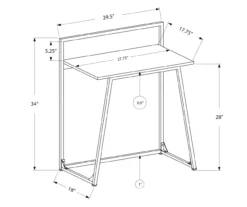 Monarch Small Space Metal Computer Desk -Storage supplies store 810512941 3