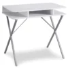 Silver & White Writing Desk 1 Silver & White Writing Desk -Storage supplies store 810512942 2