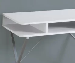 Silver & White Writing Desk -Storage supplies store 810512942 4