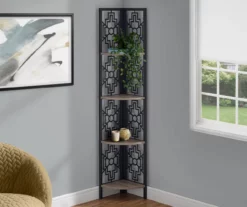 Monarch Geometric 4-Shelf Corner Bookcase -Storage supplies store 810512947 1