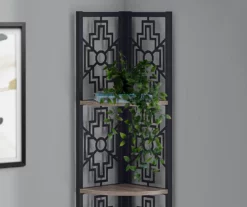 Monarch Geometric 4-Shelf Corner Bookcase -Storage supplies store 810512947 4