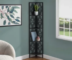 Monarch Geometric 4-Shelf Corner Bookcase -Storage supplies store 810512948 1