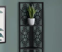 Monarch Geometric 4-Shelf Corner Bookcase -Storage supplies store 810512948 4