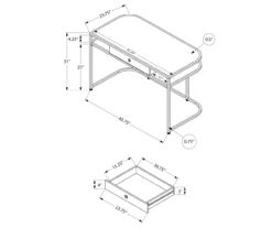 White & Silver Chrome Office Desk 9 White & Silver Chrome Office Desk -Storage supplies store 810512954 3
