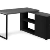 Gray & Black L-Shaped 3-Drawer Computer Desk 2 Gray & Black L-Shaped 3-Drawer Computer Desk -Storage supplies store 810512962 2