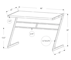 Monarch Z-Shaped Base Office Desk -Storage supplies store 810512963 3