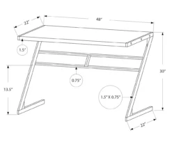 Monarch Z-Shaped Base Office Desk -Storage supplies store 810512964 3