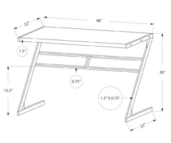 Monarch Z-Shaped Base Office Desk -Storage supplies store 810512965 3