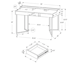 Monarch Office Desk With Riser -Storage supplies store 810512967 3