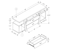 60" Espresso 2-Drawer TV Stand -Storage supplies store 810512982 3