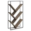 Dark Taupe 5-Shelf Slanted Bookcase -Storage supplies store 810512986 2